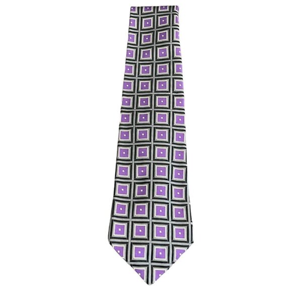 Robert Talbott Best Of Class Purple Square Design Silk Tie - Picture 1 of 6